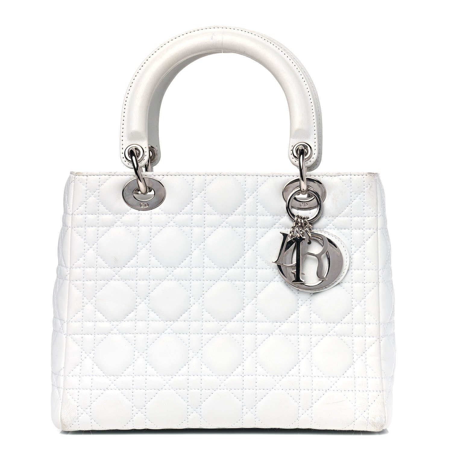 Christian Dior Lambskin Cannage Medium Lady Dior White 1 of 11