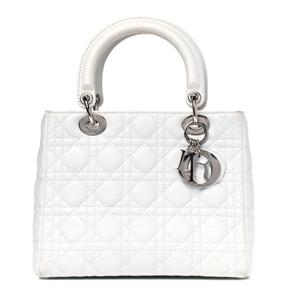 Christian Dior Lambskin Cannage Medium Lady Dior White 1 of 11
