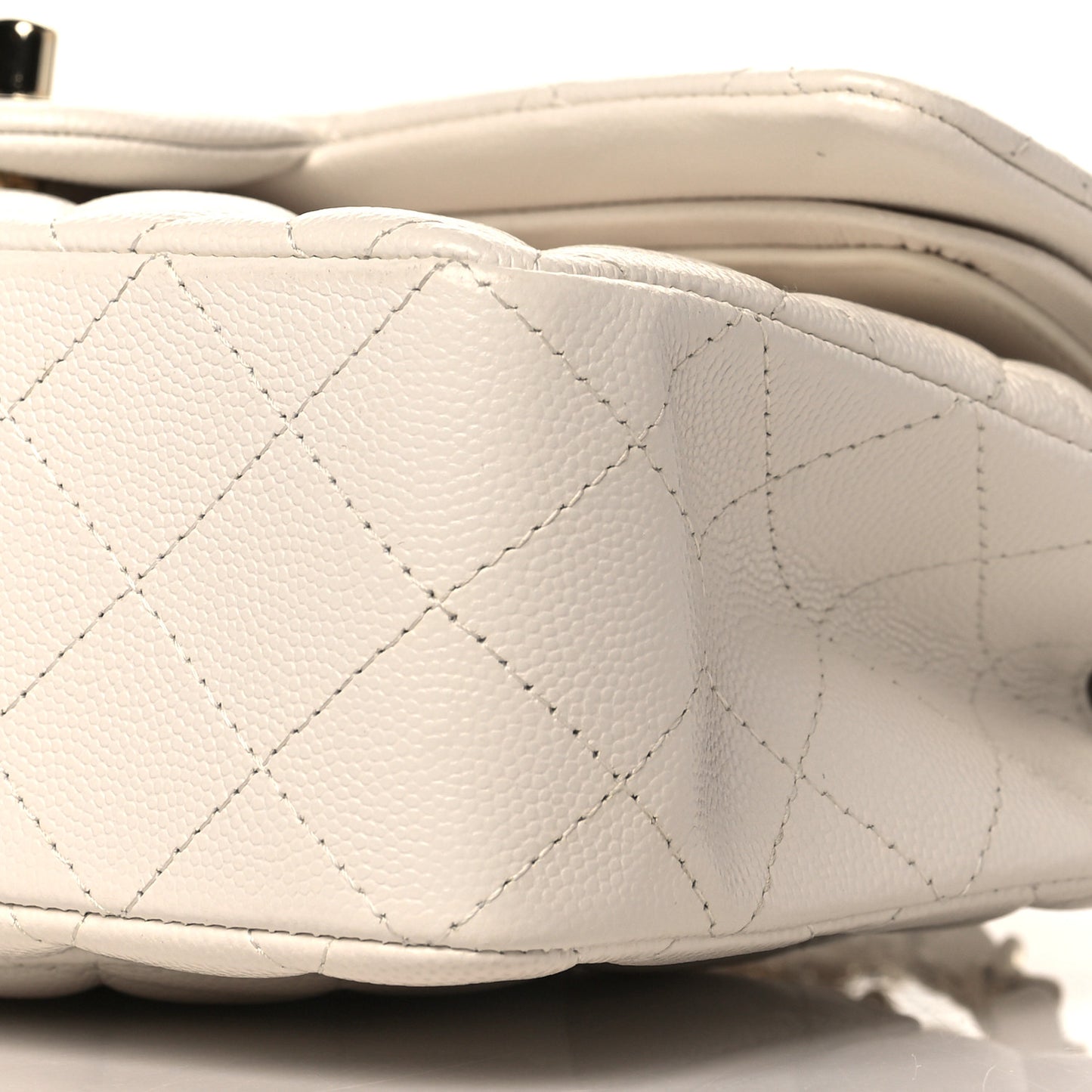 Caviar Quilted Small Double Flap White