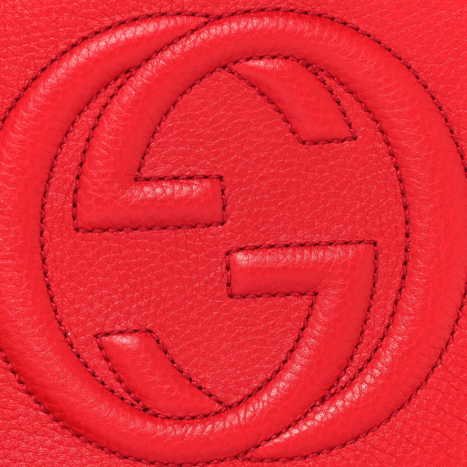 Gucci Pebbled Calfskin Small Soho Disco Bag Vibrant Red 8 of 10