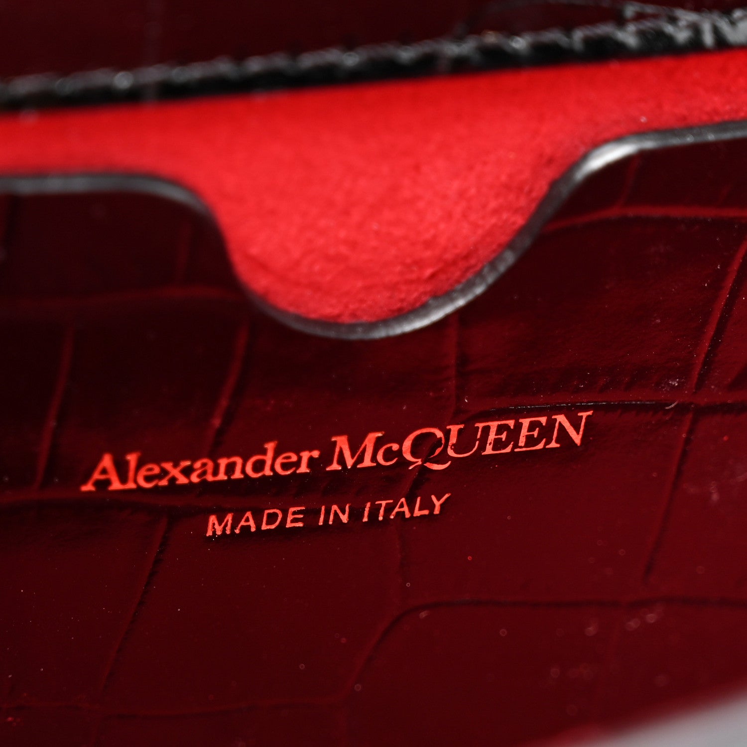 Alexander McQueen Shiny Crocodile Embossed Jeweled Satchel Black 6 of 11