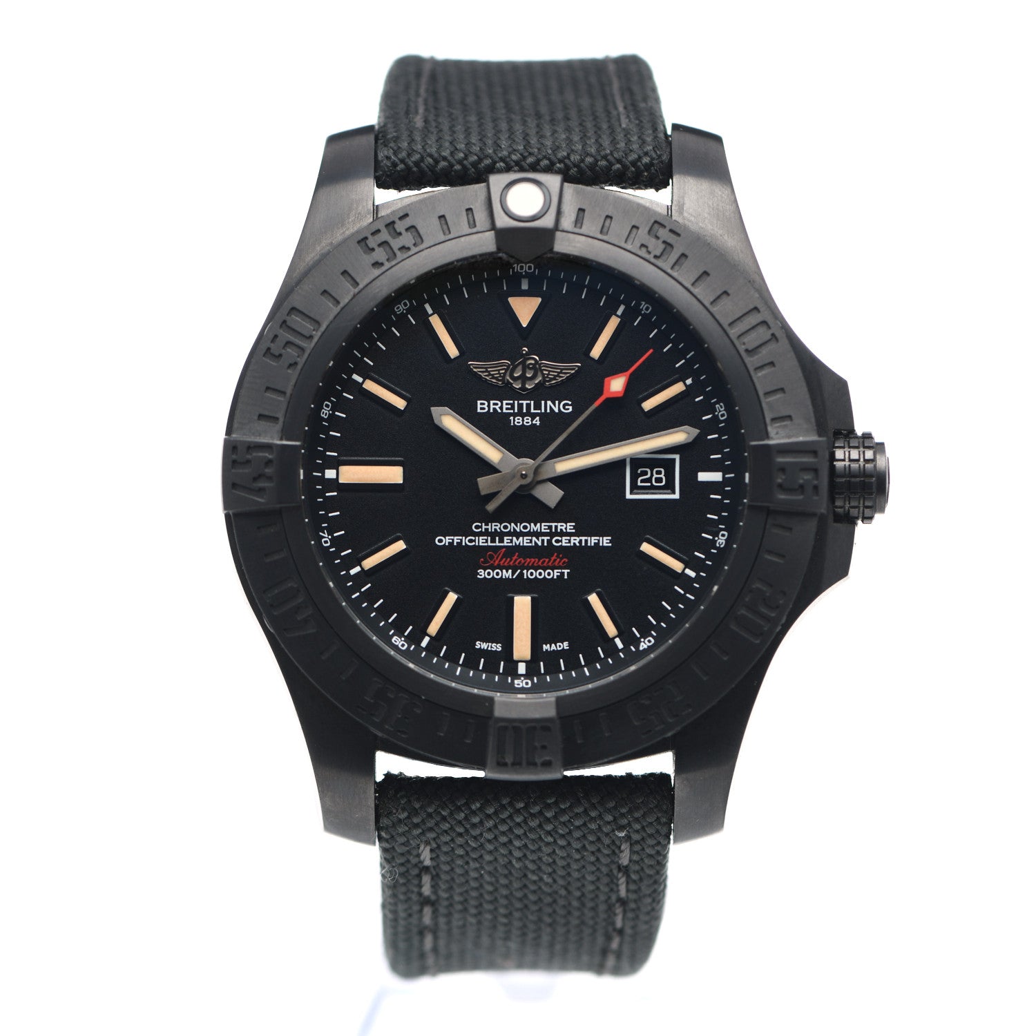 Breitling Black Titanium 48mm Avenger Blackbird 44 Automatic Watch Volcano Black V17310 1 of 4