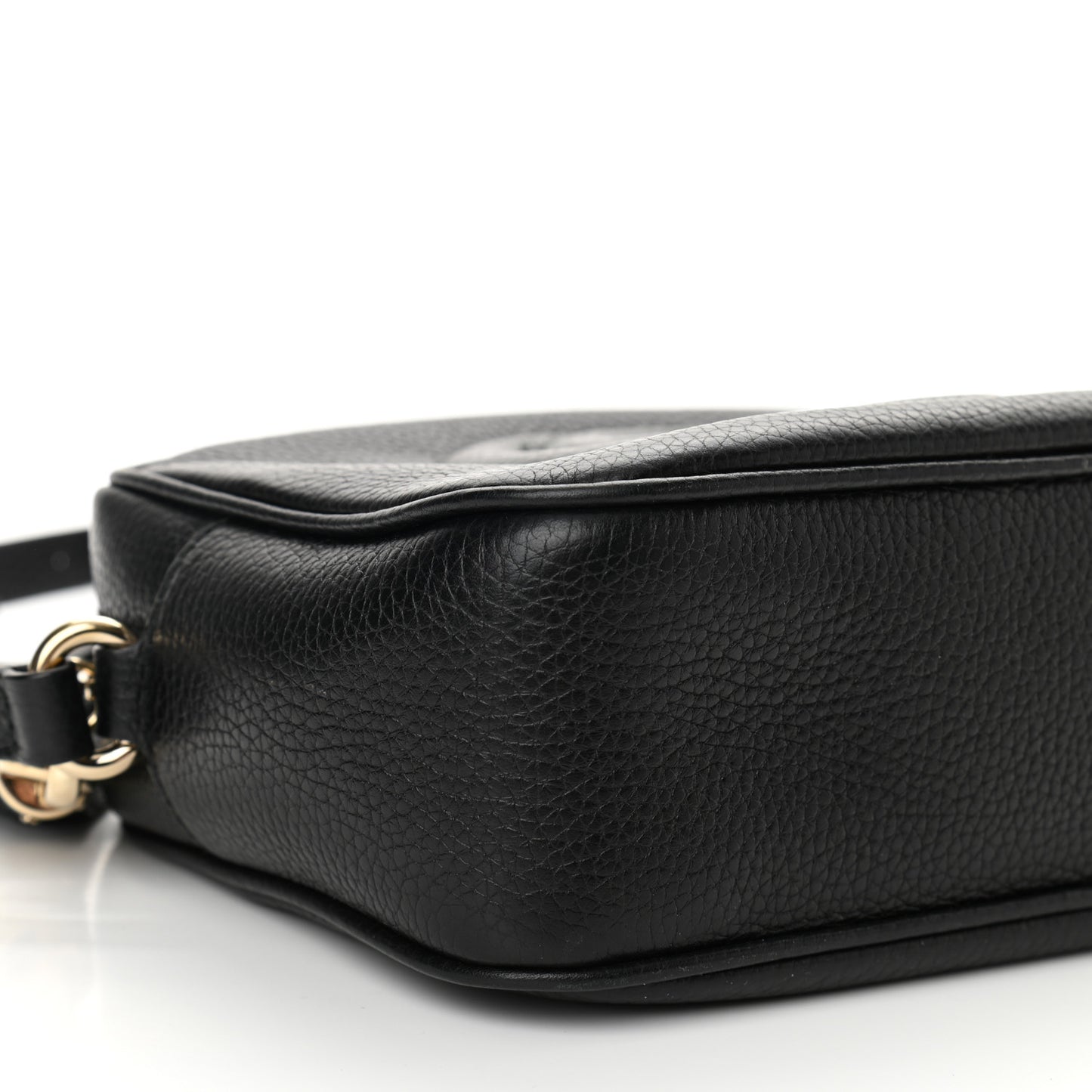 Pebbled Calfskin Small Soho Disco Bag Black