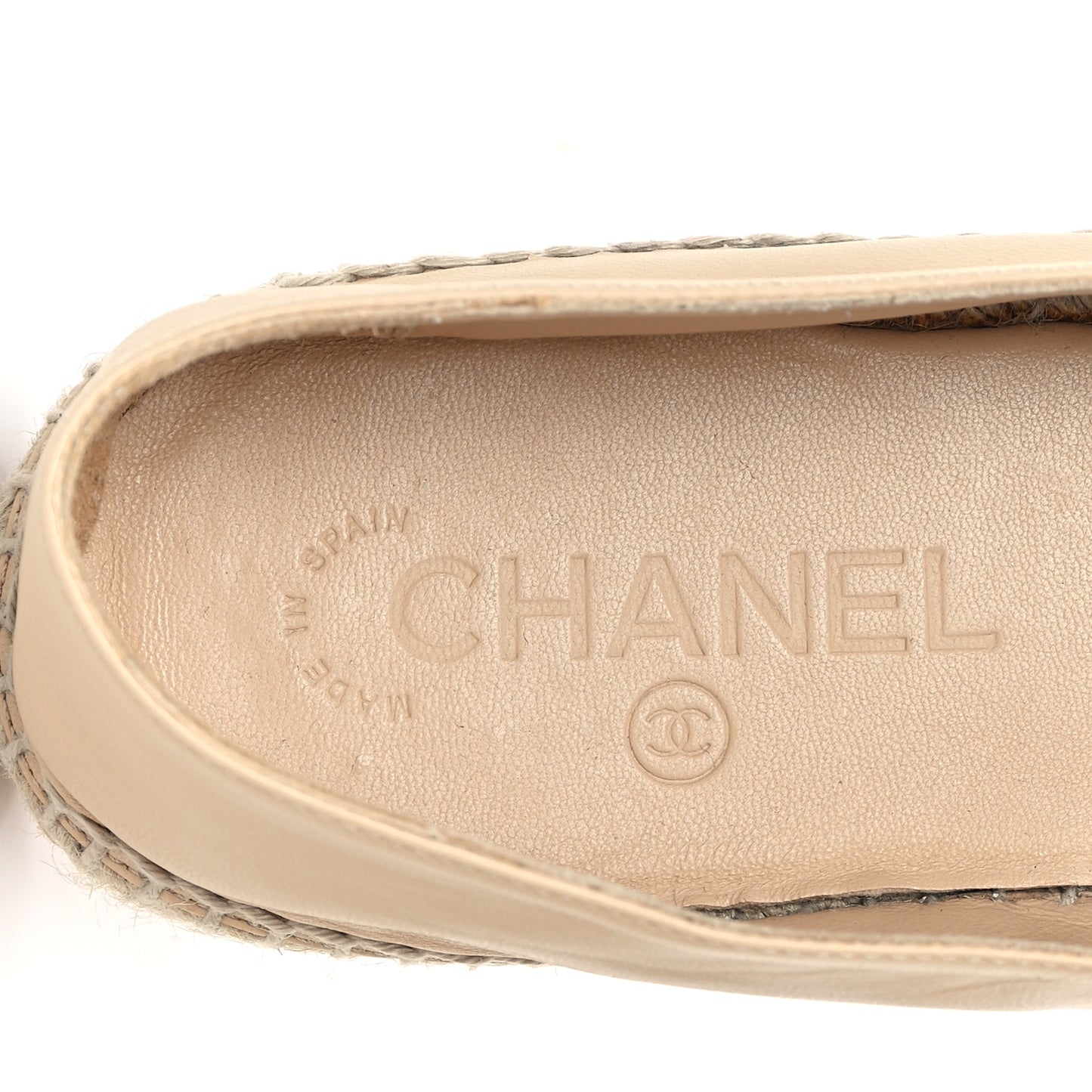 Lambskin Quilted CC Espadrilles 39 Beige
