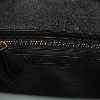 Celine Smooth Calfskin Tweed Mini Luggage Black 6 of 8