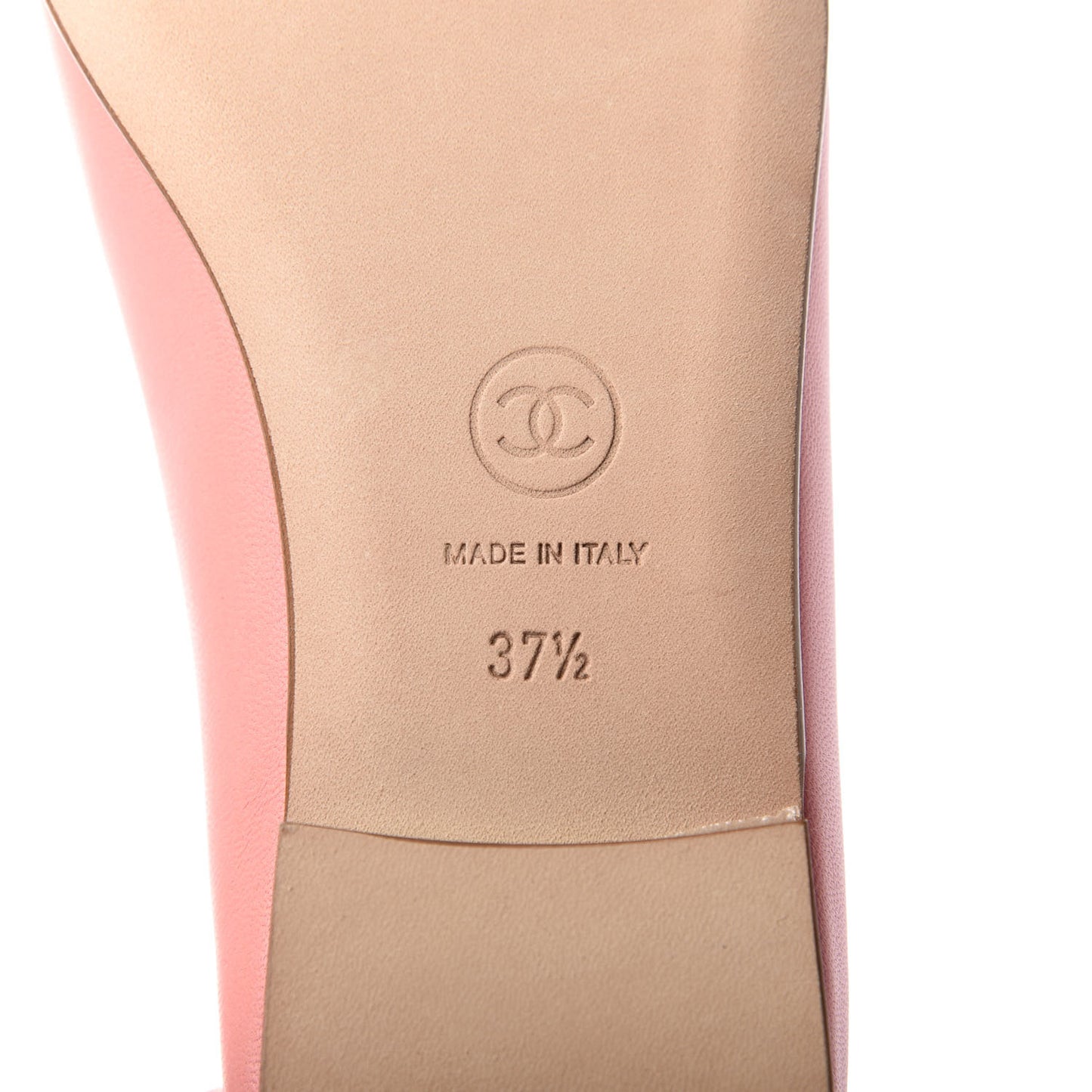 Calfskin Cap Toe Ballerina Flats 37.5 Pink