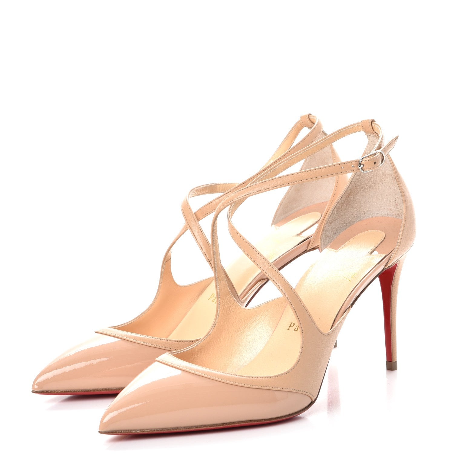 Christian Louboutin Patent Shiny Nappa Crissos 85 Pumps 39.5 Doudou 3 of 9