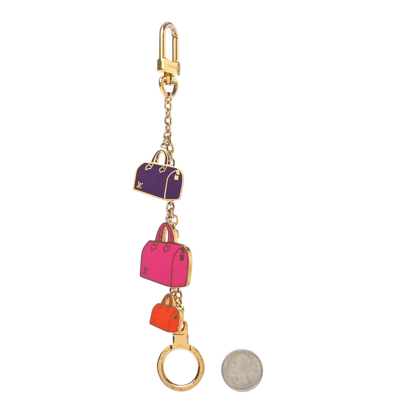 Enamel Iconic Speedy Bag Charm Chain Gold