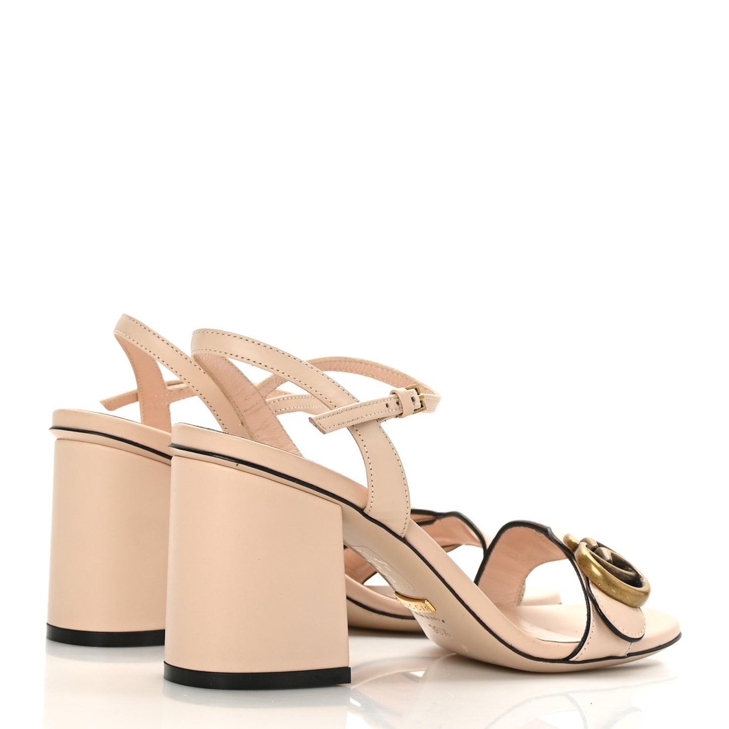 Lifford Calfskin GG Marmont Ankle Wrap 75mm Sandals 36.5 Skin Rose
