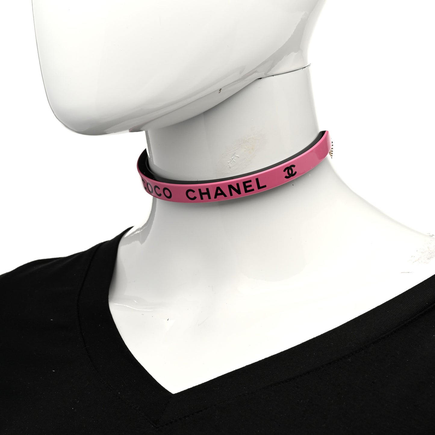 Resin Logo Choker Pink Black