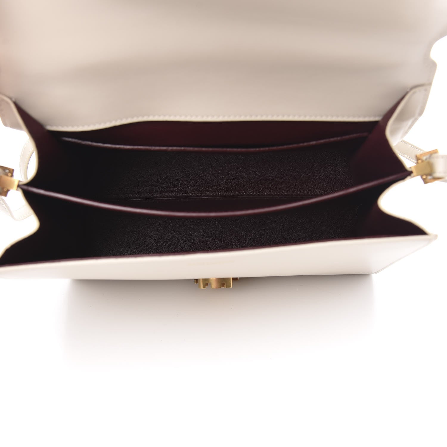 Saint Laurent Smooth Calfskin Medium Classic Monogram Cassandra Top Handle Crema Soft Rouge Legion 5 of 9