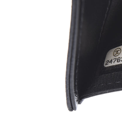 Chanel Goatskin Camellia Embossed Compact Wallet Black 9 of 10