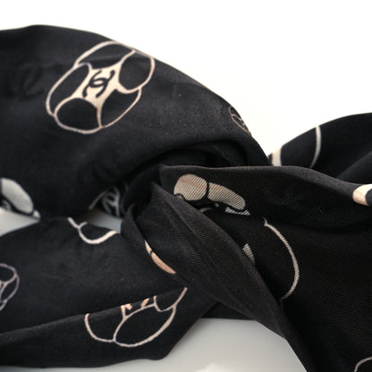 Chanel Silk Twill CC Hair Headband Black White 3 of 4