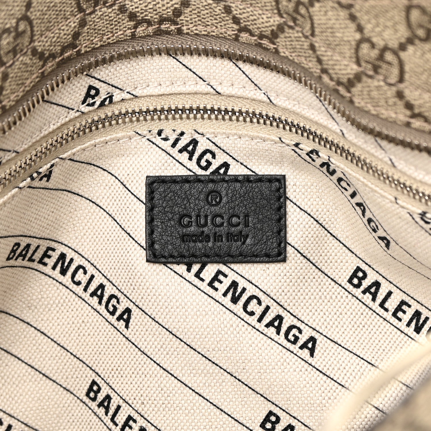 Balenciaga X GUCCI GG Supreme Monogram Neo Classic Silver Hardware City Beige Ebony 6 of 13