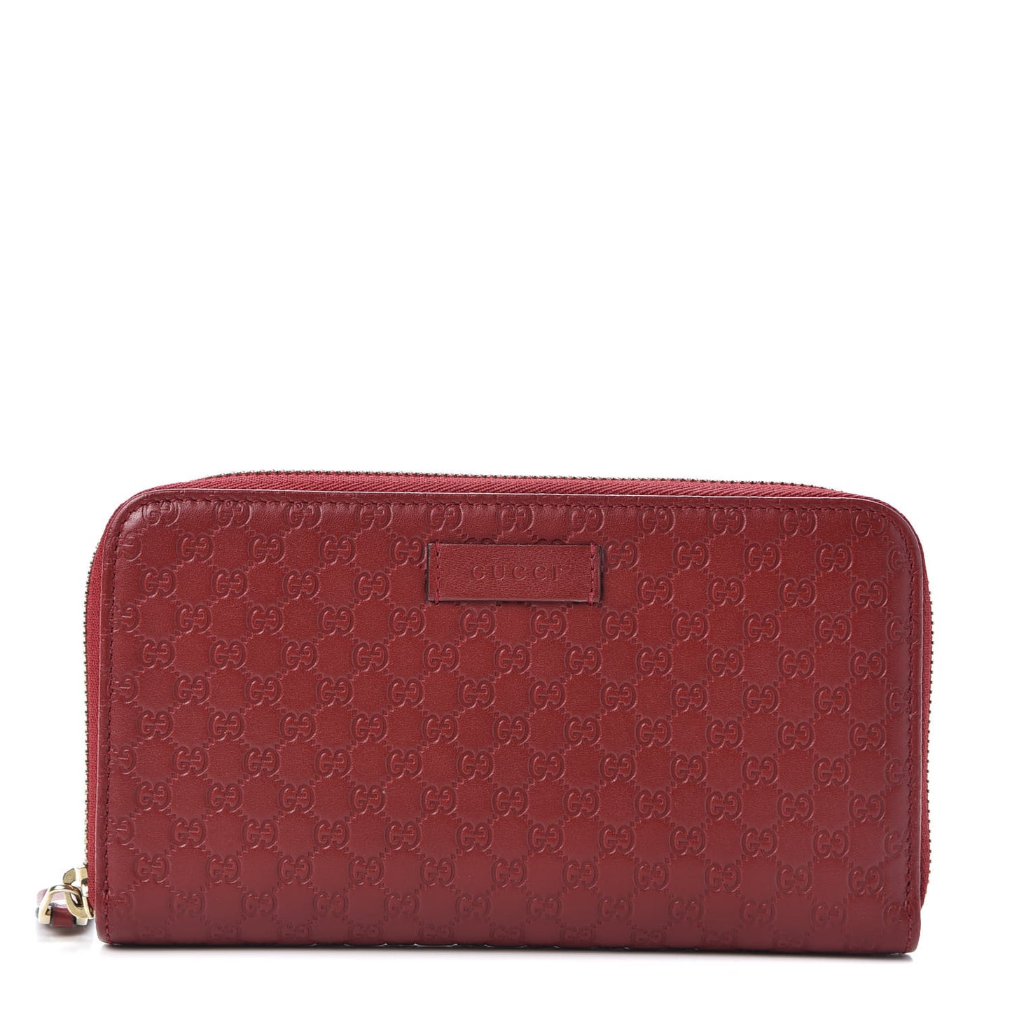 Microguccissima Zip Around Wallet Red