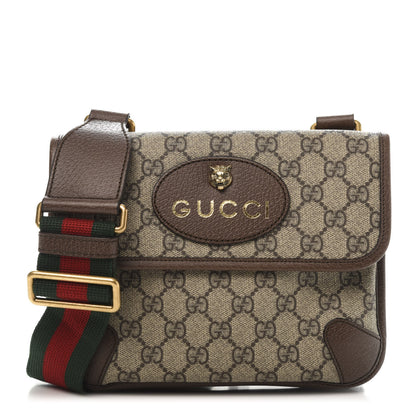 Gucci GG Supreme Monogram Web Small Neo Vintage Double Flap Messenger Bag Beige New Acero 1 of 11
