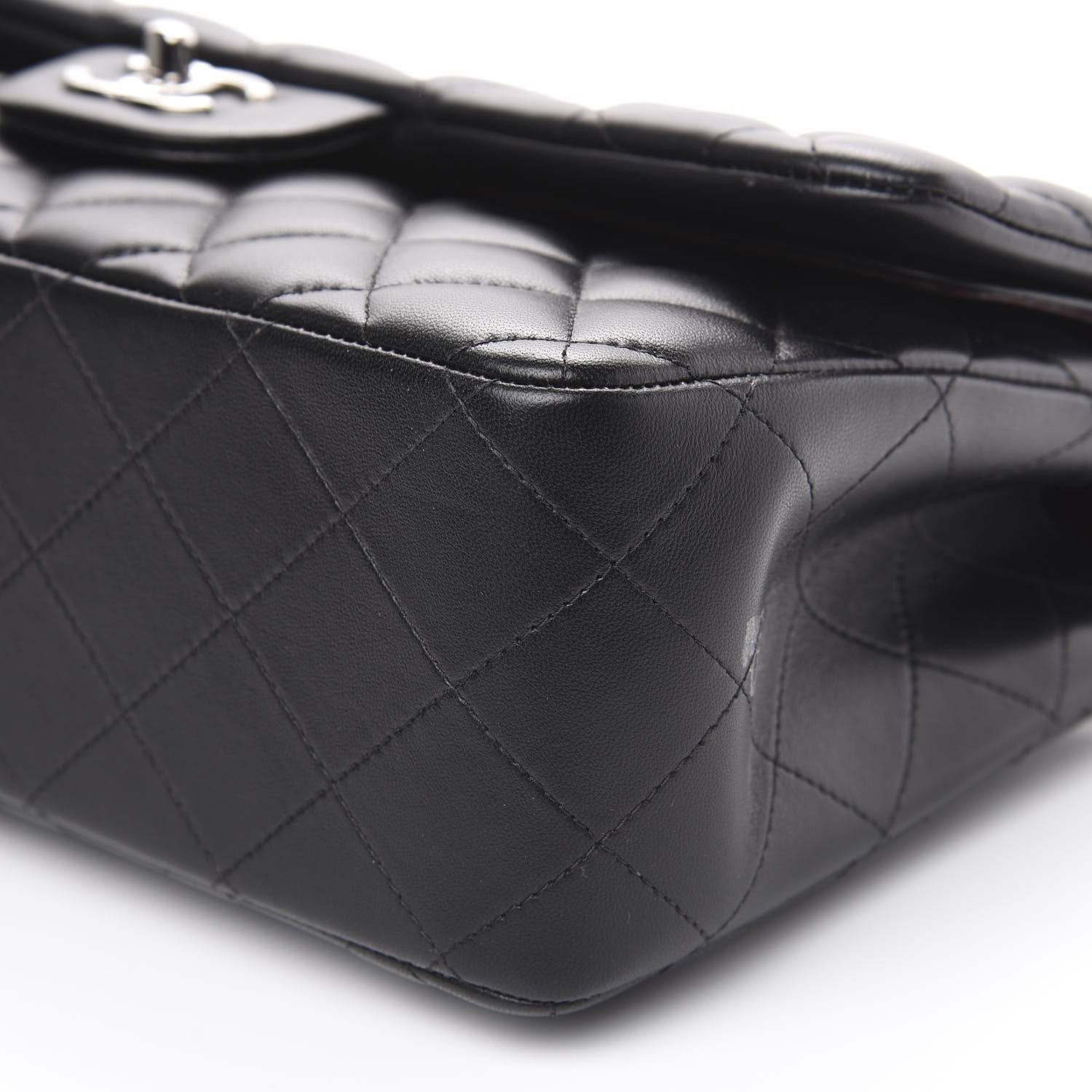 Chanel Lambskin Quilted Jumbo Double Flap Black 10 of 13