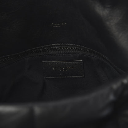 Saint Laurent Lambskin Quilted Medium Loulou Puffer Monogram Chain Satchel Black 5 of 8
