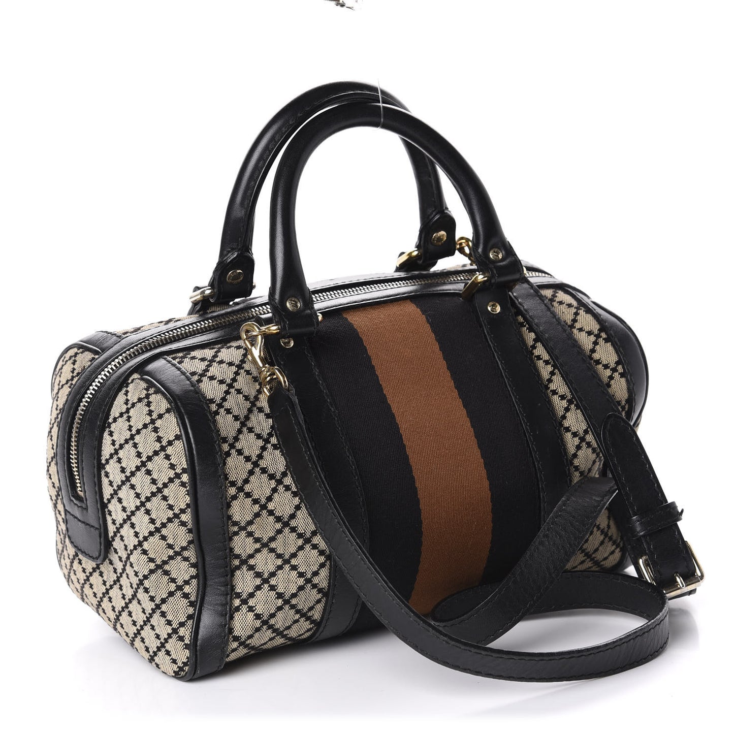 Diamante Vintage Web Small Boston Black