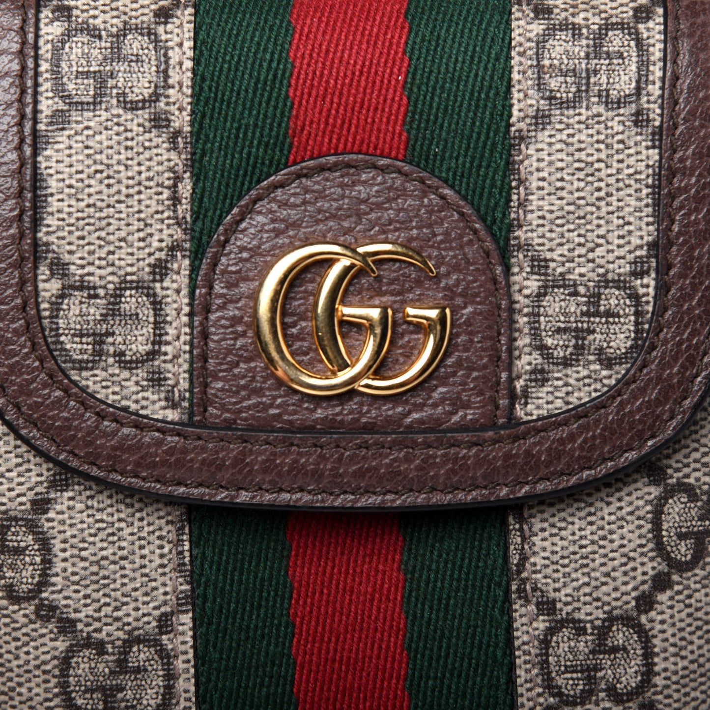 GG Supreme Monogram Web Ophidia Phone Crossbody Bag Beige New Acero