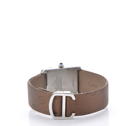 Cartier Stainless Steel Satin 24mm Tank Solo Python Quartz Watch Taupe 4 of 12