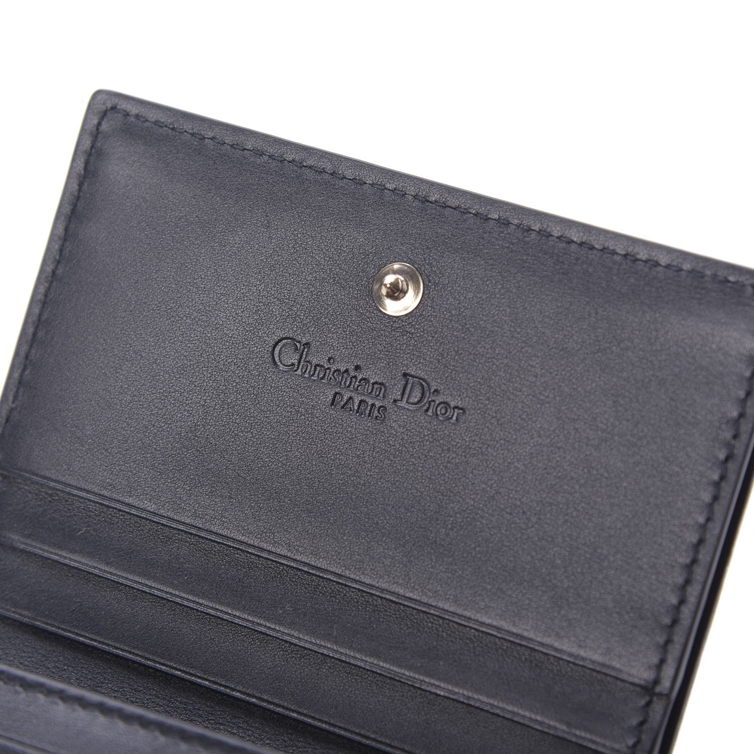 Christian Dior Calfskin Nature Ballet Wallet Blue Multicolor 8 of 9