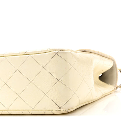 Chanel Distressed Patent Jumbo Single Flap White 10 of 14