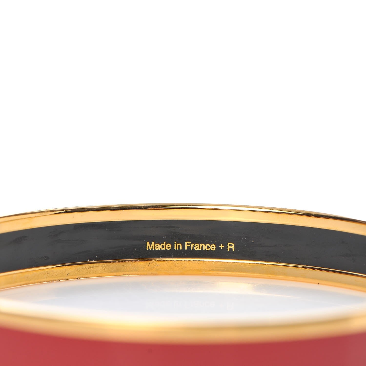 Hermes Enamel Narrow Caleche Bracelet 65 Rosso 7 of 7