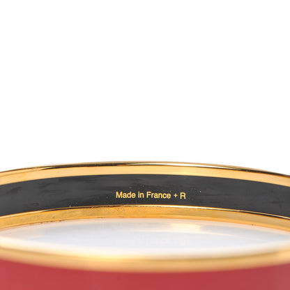 Hermes Enamel Narrow Caleche Bracelet 65 Rosso 7 of 7