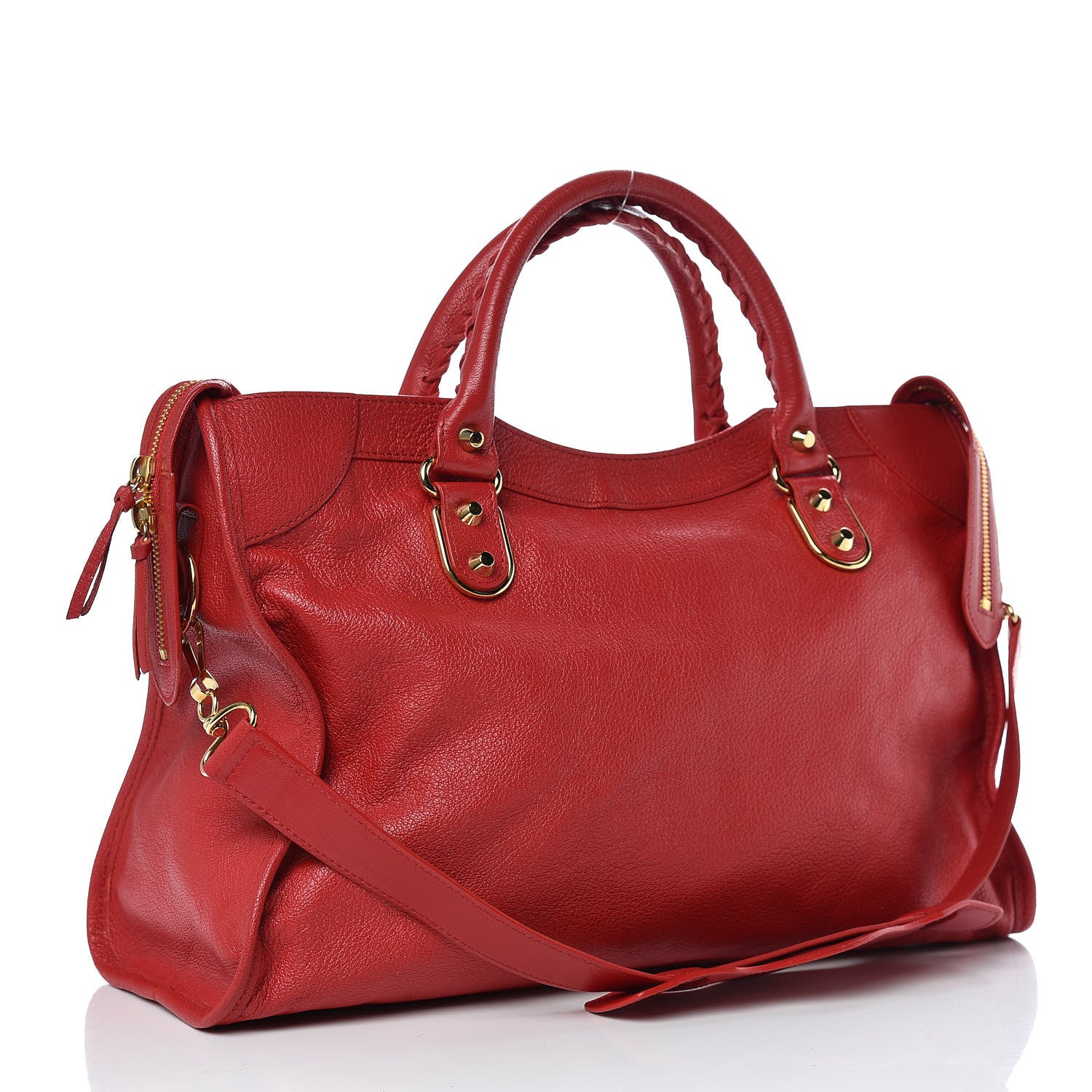 Balenciaga Chevre Gold Metallic Edge Hardware City Rouge Grenade 4 of 10