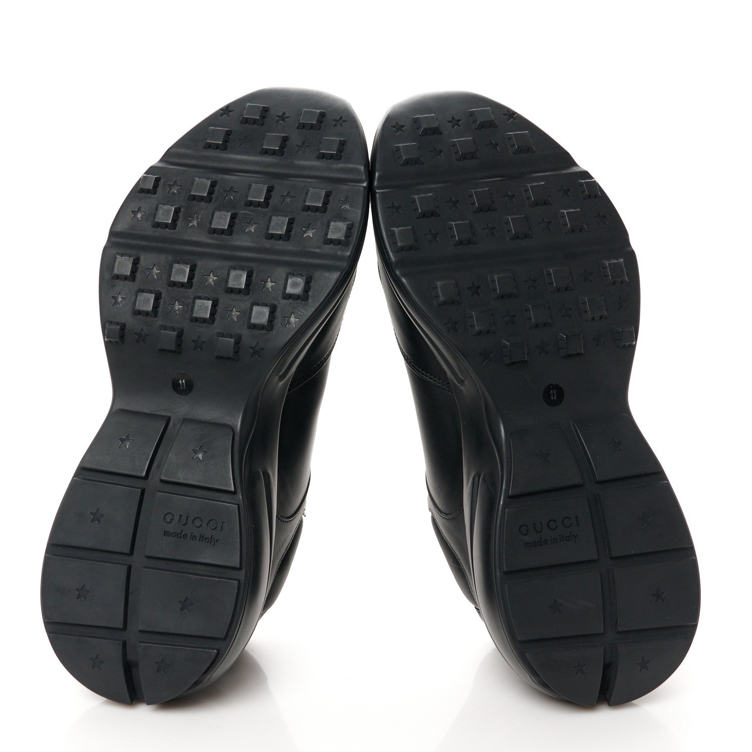 Gucci Dali Soft Calfskin Cut Out Interlocking G Mens Rhyton Sneakers 11 Black Ivoire 6 of 10