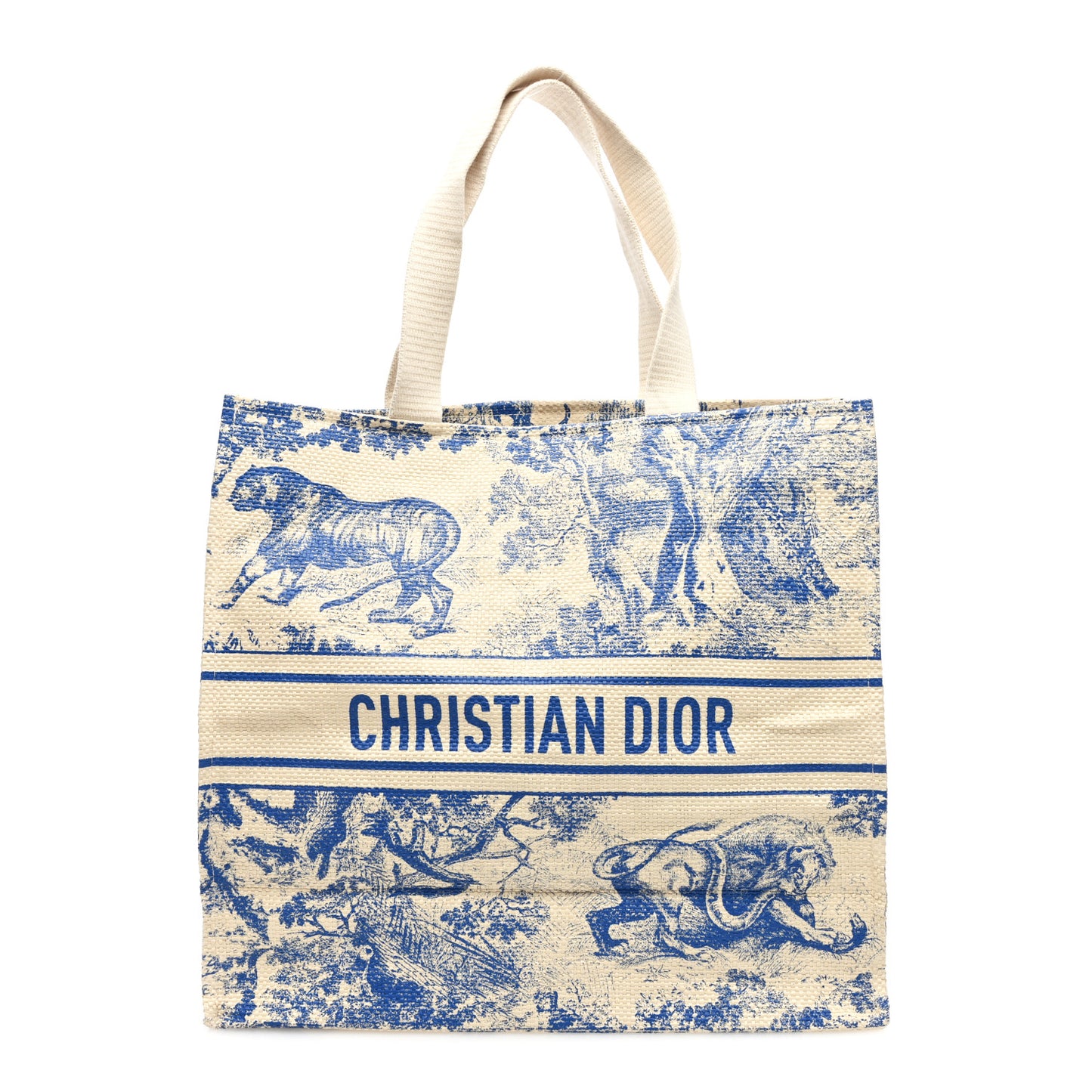 Straw Dioriviera Tote Blue