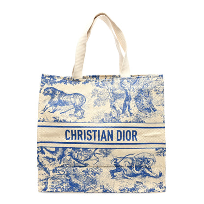 Christian Dior Straw Dioriviera Tote Blue 1 of 9