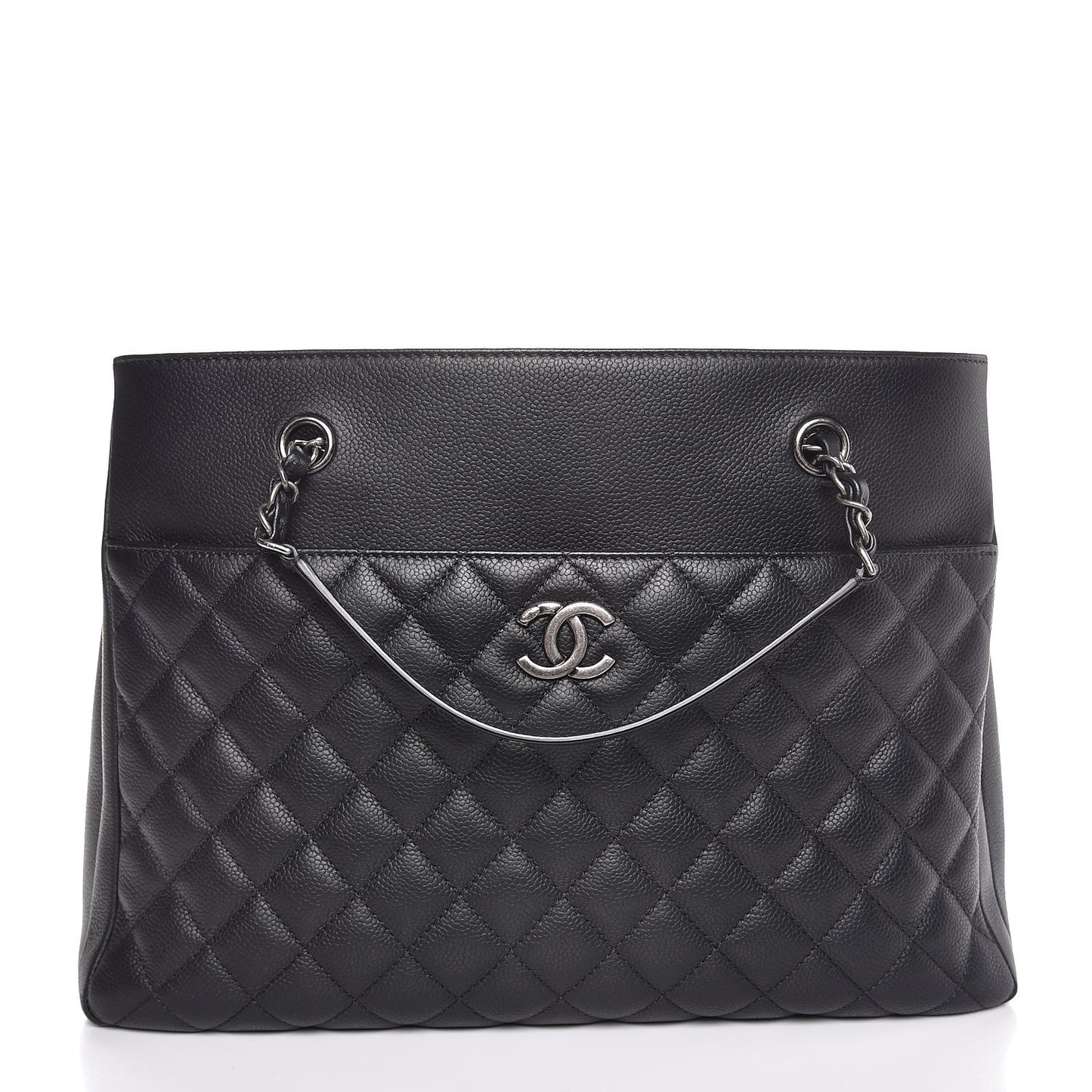 Caviar Quilted Urban Companion Shopping Tote Black