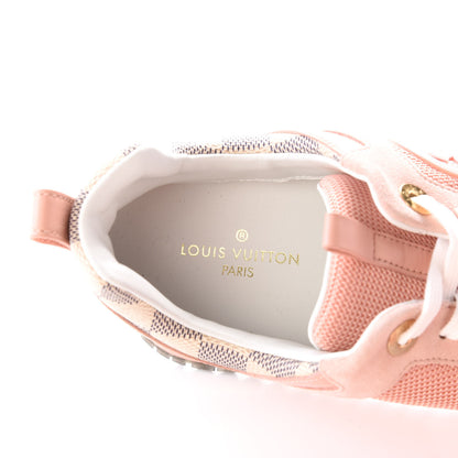 Louis Vuitton Suede Damier Azur Run Away Sneakers 37.5 Pink 7 of 8