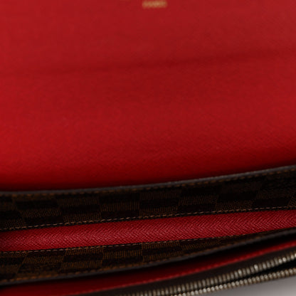 Louis Vuitton Damier Ebene Emilie Wallet Red 6 of 9