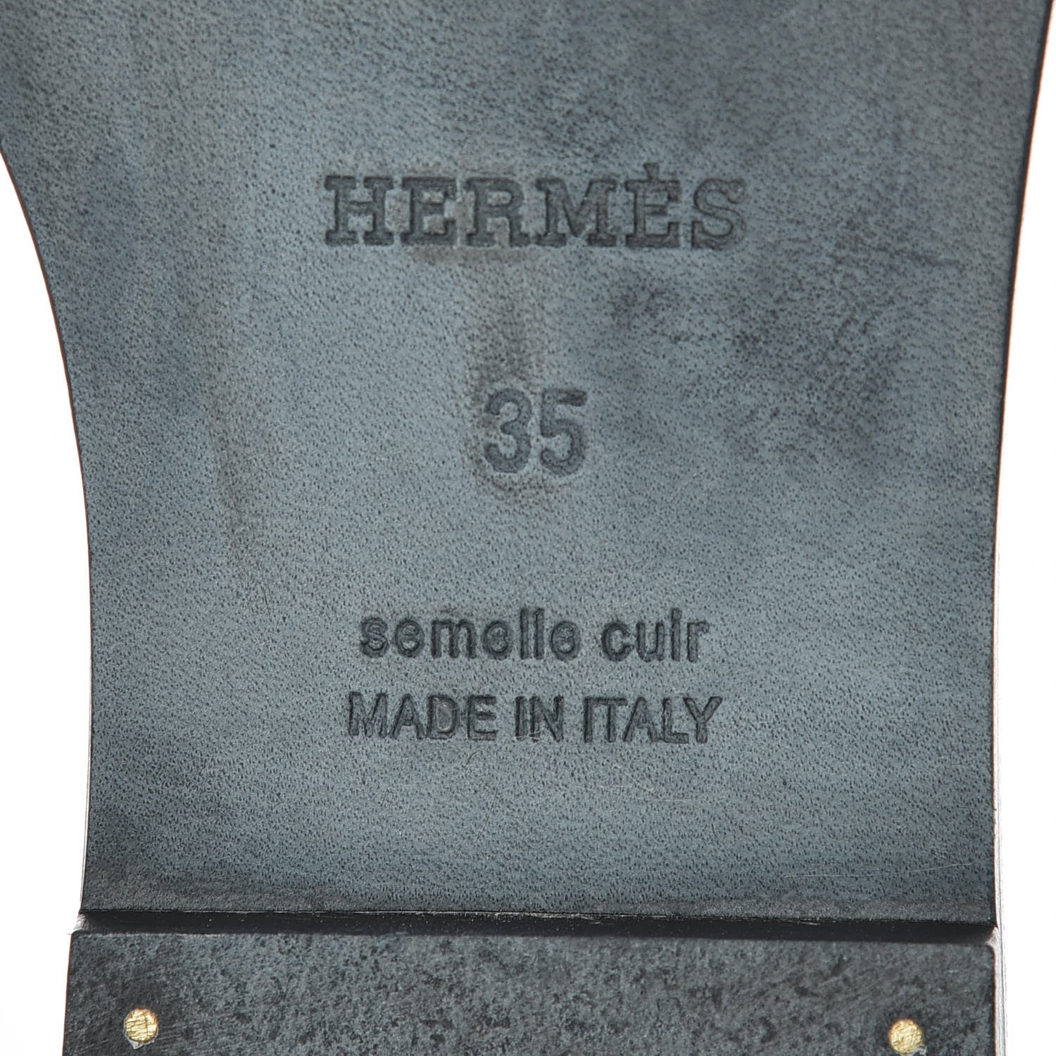 Hermes Box Calfskin Oran Sandals 35 Black 6 of 12