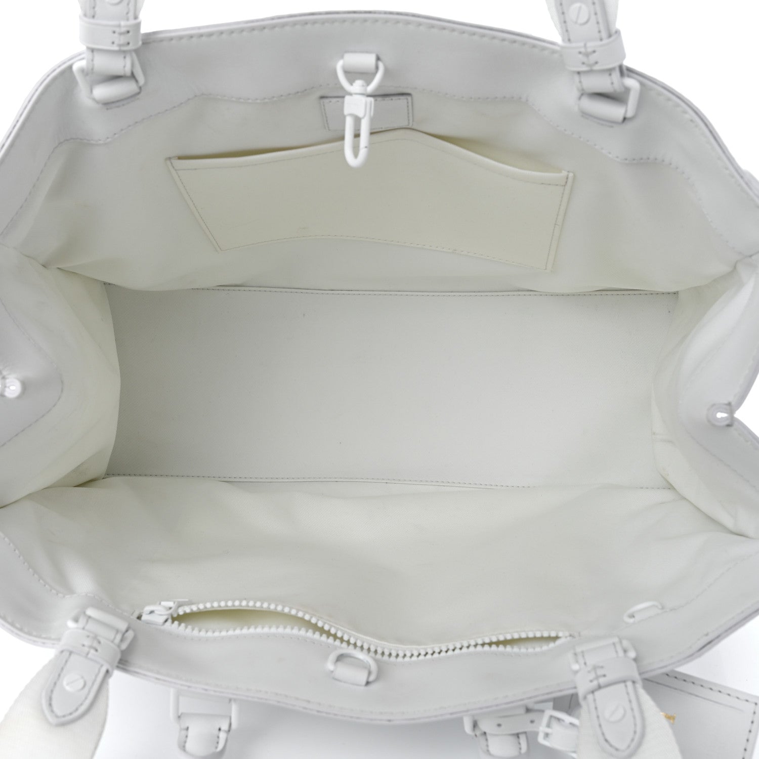 Louis Vuitton Calfskin LV Ornament Sac Plat 24H Optic White 4 of 16