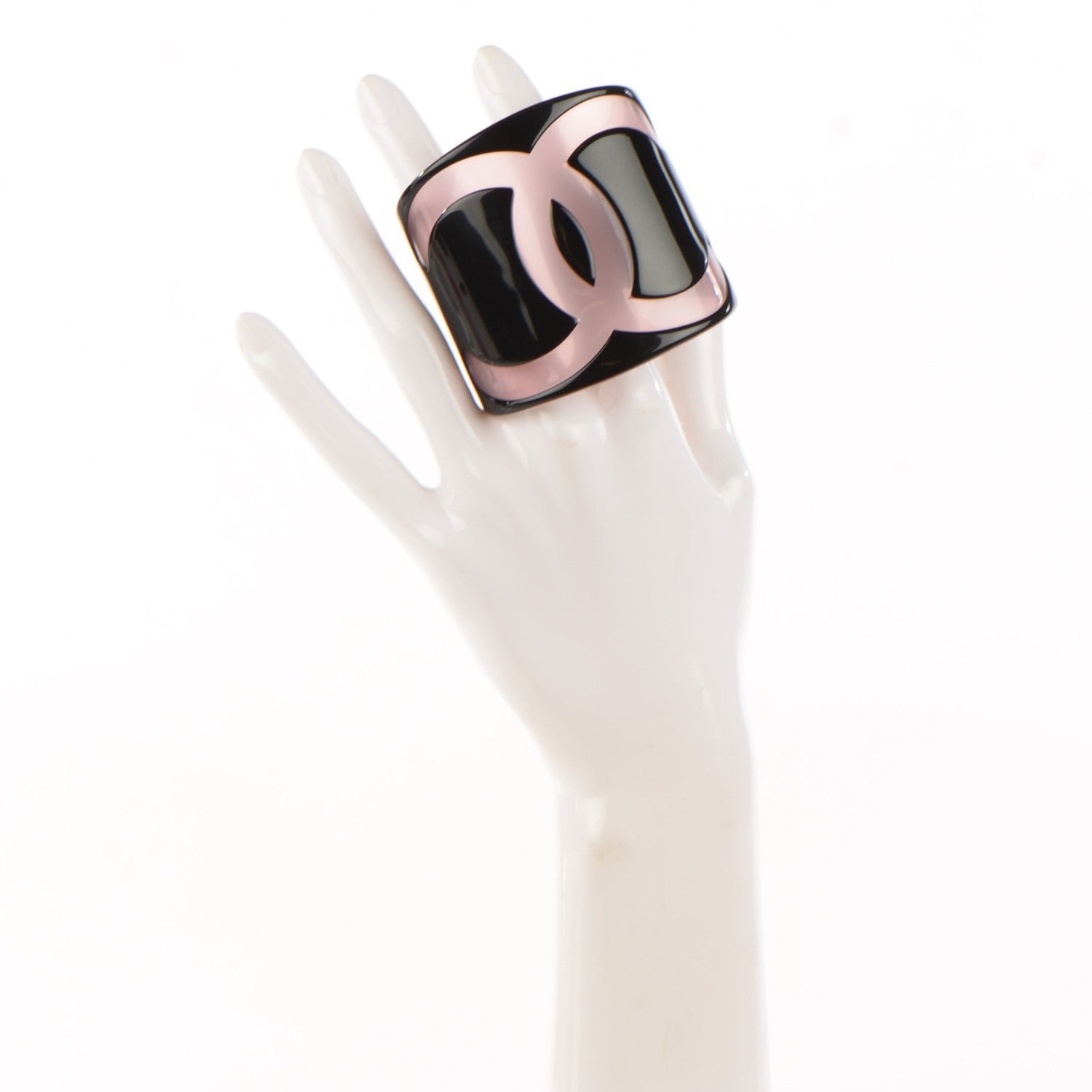 Chanel Resin CC Cuff Black Pink 2 of 6