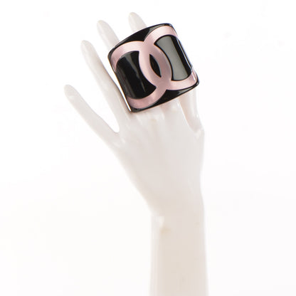 Chanel Resin CC Cuff Black Pink 2 of 6
