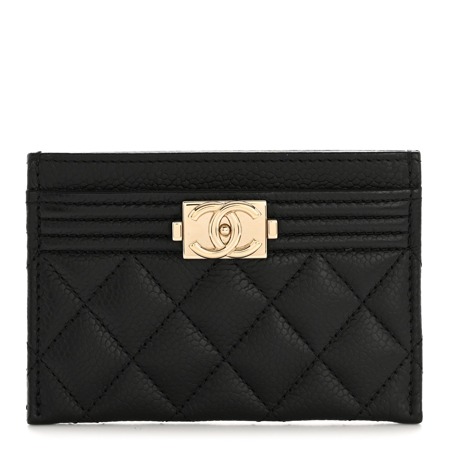 Chanel Caviar Quilted Boy Card Holder Black 1 of 8
