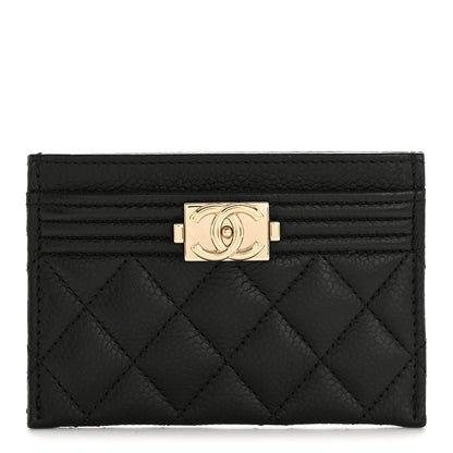 Chanel Caviar Quilted Boy Card Holder Black 1 of 8