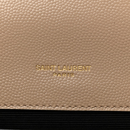 Saint Laurent Grain De Poudre Small Monogram Kate Satchel Dark Beige 6 of 12
