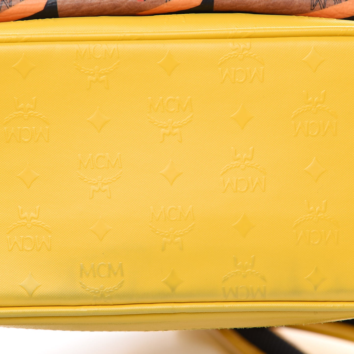Coated Canvas Diamond Print Mini Backpack Yellow
