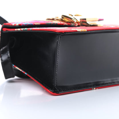 Gucci Jacquard Floral Mini Sylvie Top Handle Bag Red Multicolor Black 9 of 12