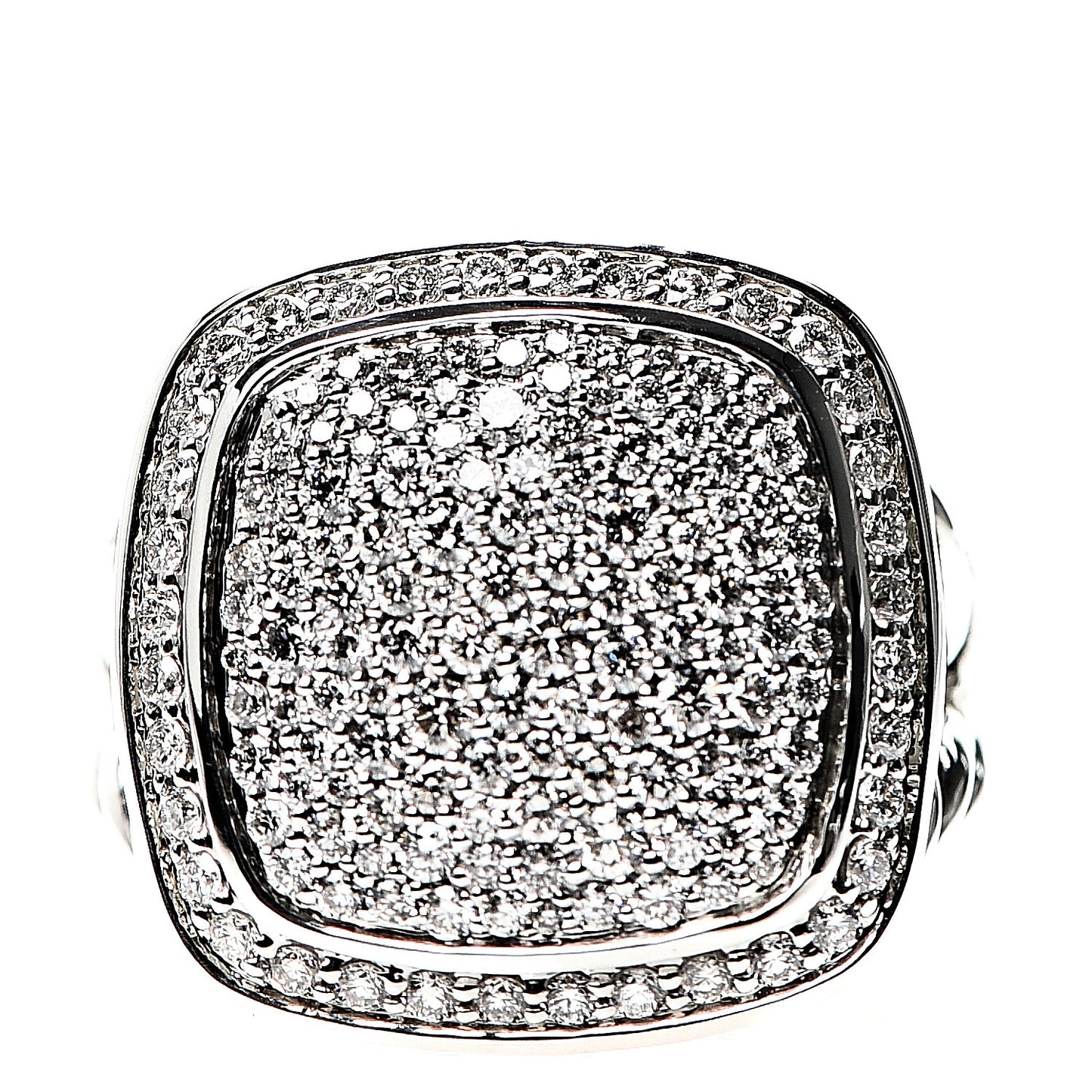 Sterling Silver Diamond 14mm Albion Pave Ring 52 6