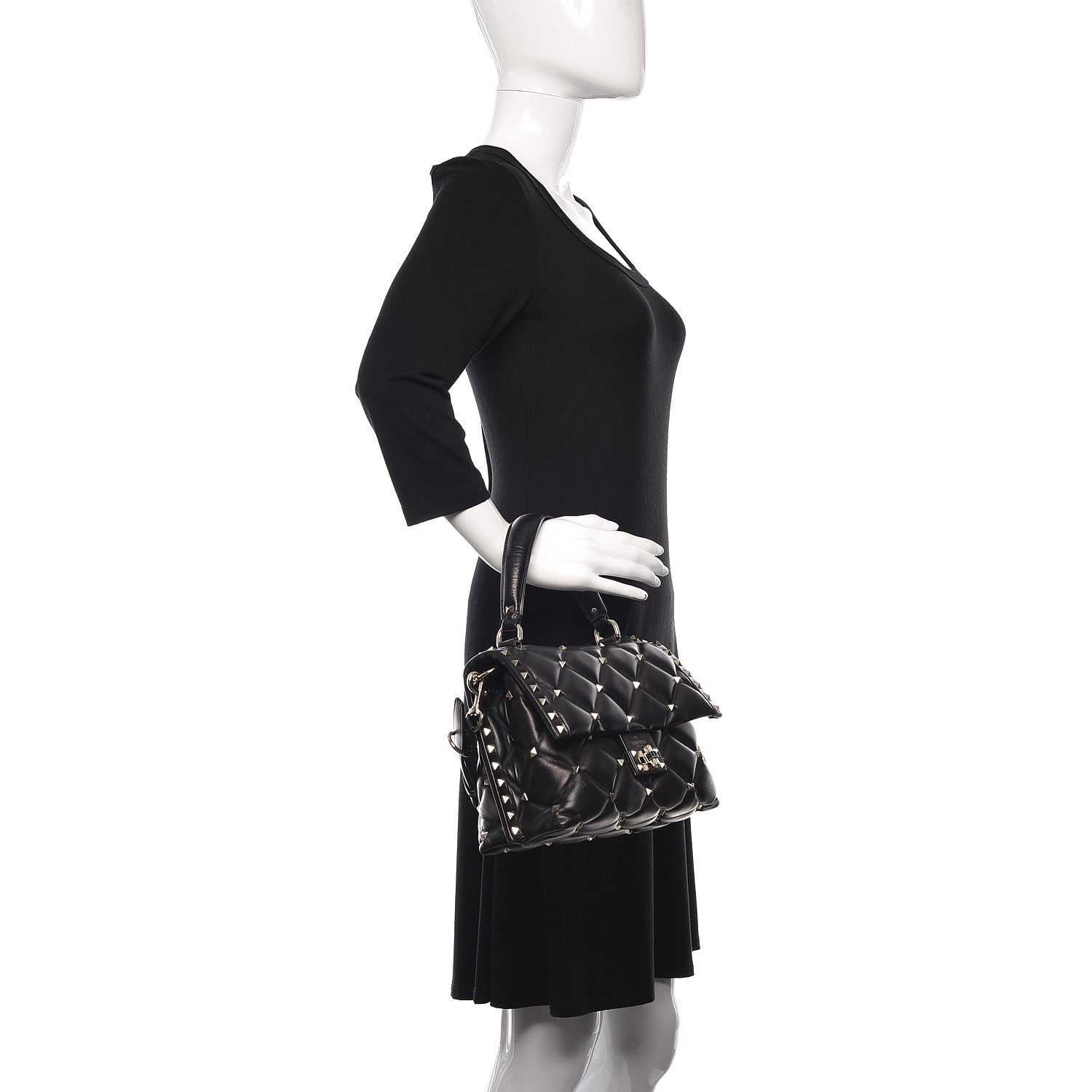 Valentino Garavani Nappa Medium Candystud Top Handle Bag Black 2 of 12