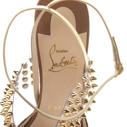Christian Louboutin Veau Velours PVC Specchio Nappa Leopard Print Levita 55 Pumps 37.5 Caramel 6 of 8