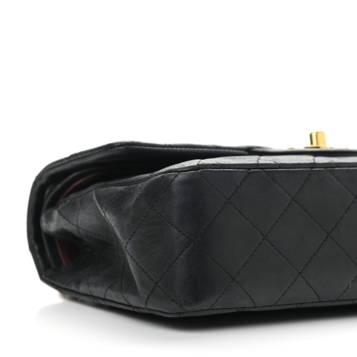 Lambskin Quilted Small Double Flap Black