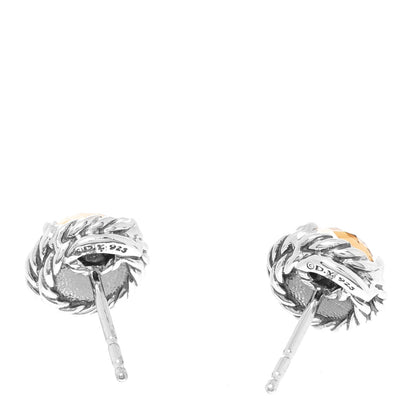 David Yurman Sterling Silver Citrine 8mm Chatelaine Earrings 3 of 4